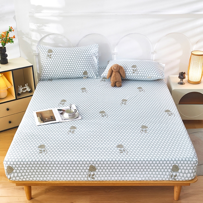 91家纺网 家纺一手货源 找家纺 希廷顿 2025新款床笠款原棉老粗布凉席席子 玫影