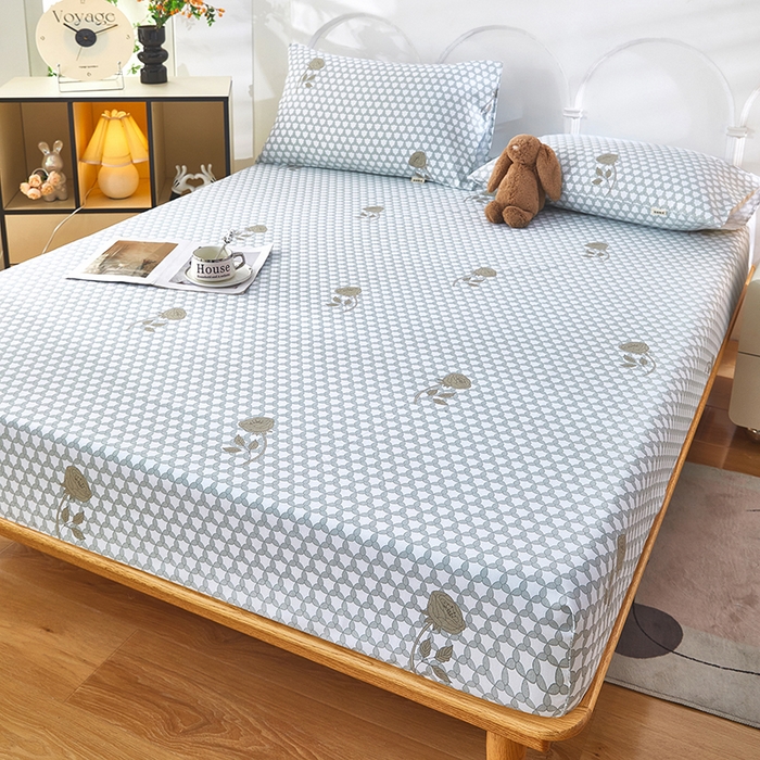 91家纺网 家纺一手货源 找家纺 希廷顿 2025新款床笠款原棉老粗布凉席席子 玫影