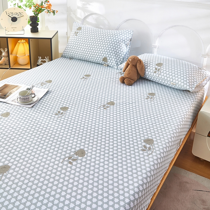 91家纺网 家纺一手货源 找家纺 希廷顿 2025新款床笠款原棉老粗布凉席席子 玫影