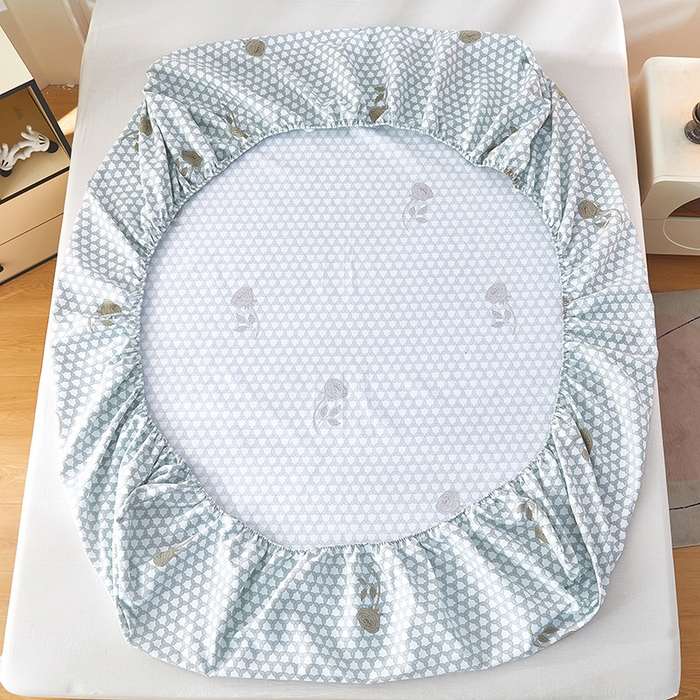 91家纺网 家纺一手货源 找家纺 希廷顿 2025新款床笠款原棉老粗布凉席席子 玫影