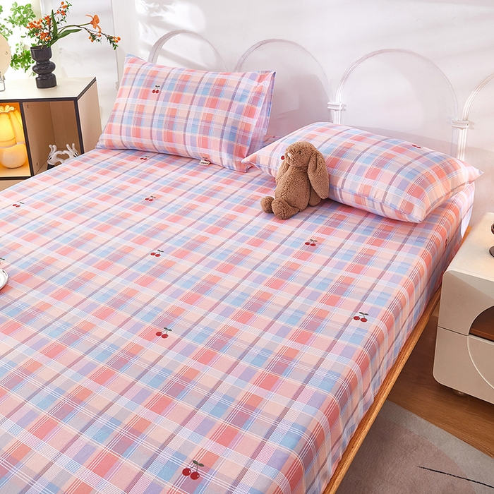 91家纺网 家纺一手货源 找家纺 希廷顿 2025新款床笠款原棉老粗布凉席席子 霓裳