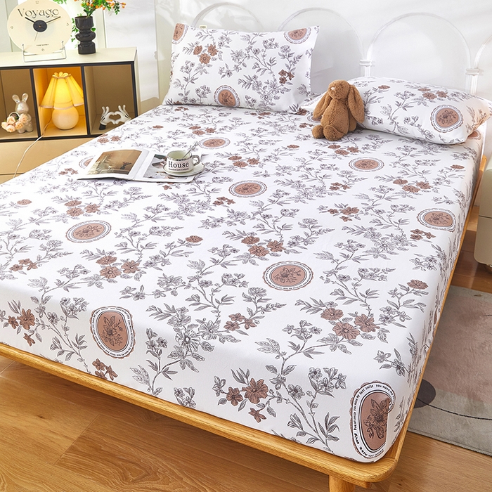 91家纺网 家纺一手货源 找家纺 希廷顿 2025新款床笠款原棉老粗布凉席席子 蔷馨