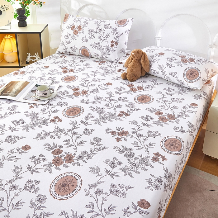 91家纺网 家纺一手货源 找家纺 希廷顿 2025新款床笠款原棉老粗布凉席席子 蔷馨