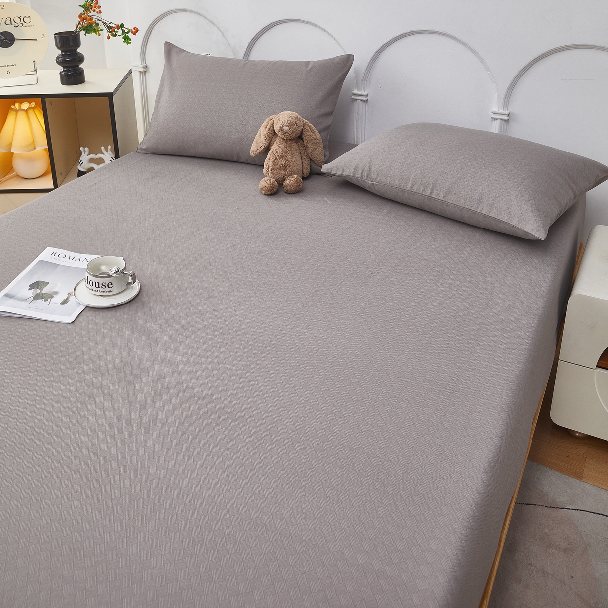 91家纺网 家纺一手货源 找家纺 希廷顿 2025新款床笠款原棉老粗布凉席席子 奢呈星谷