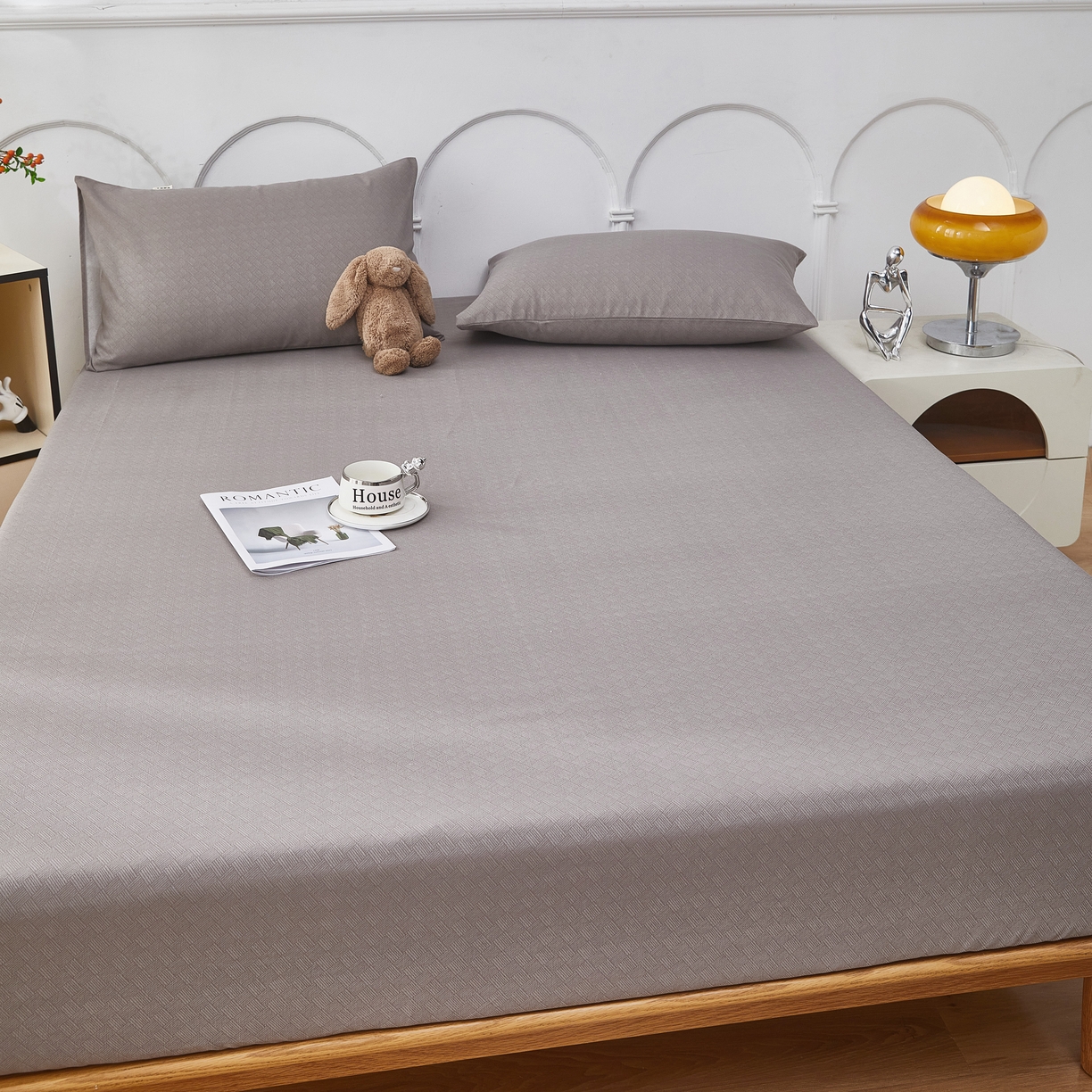 91家纺网 家纺一手货源 找家纺 希廷顿 2025新款床笠款原棉老粗布凉席席子 奢呈星谷