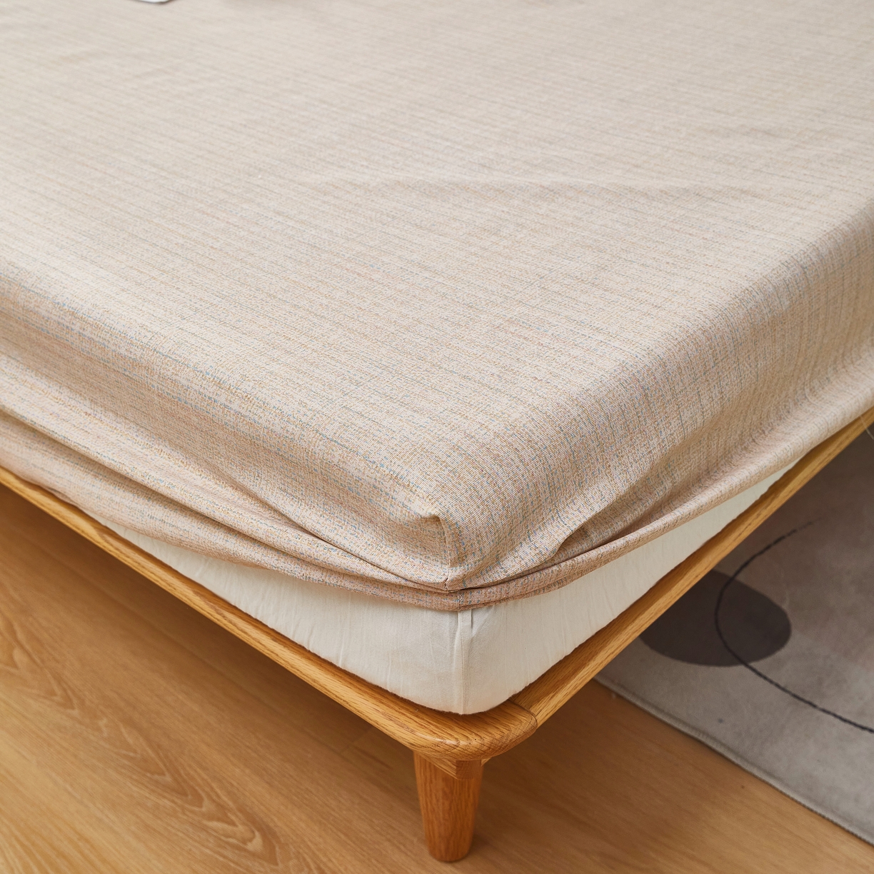 91家纺网 家纺一手货源 找家纺 希廷顿 2025新款床笠款原棉老粗布凉席席子 素简茶寨