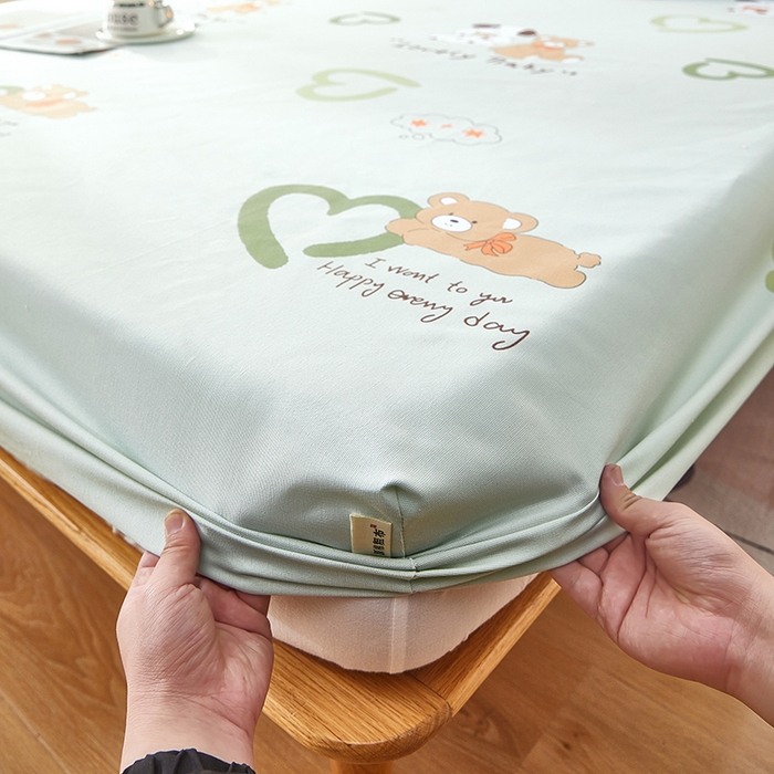 91家纺网 家纺一手货源 找家纺 希廷顿 2025新款床笠款原棉老粗布凉席席子 泰迪熊