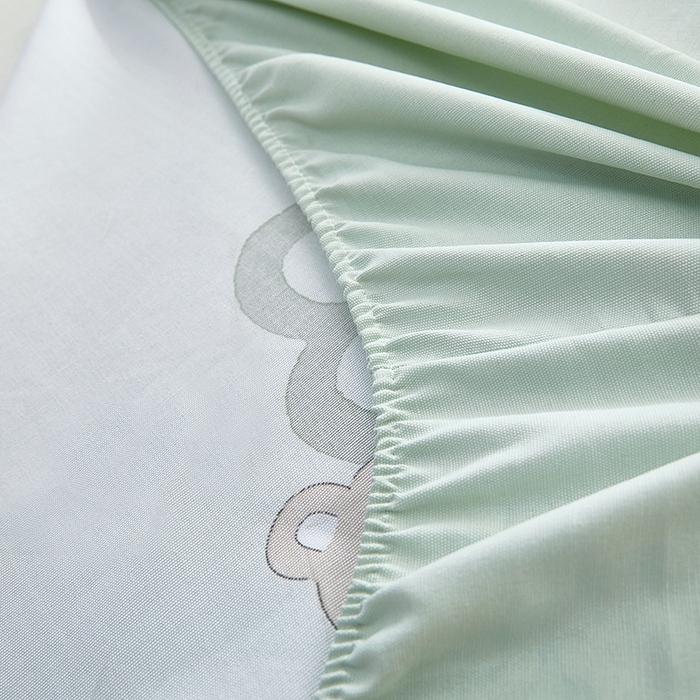 91家纺网 家纺一手货源 找家纺 希廷顿 2025新款床笠款原棉老粗布凉席席子 泰迪熊