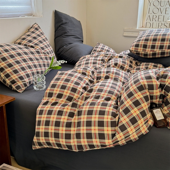 91家纺网 家纺一手货源 找家纺 （总）多品2025新款无印风超柔水洗棉宿舍三件套