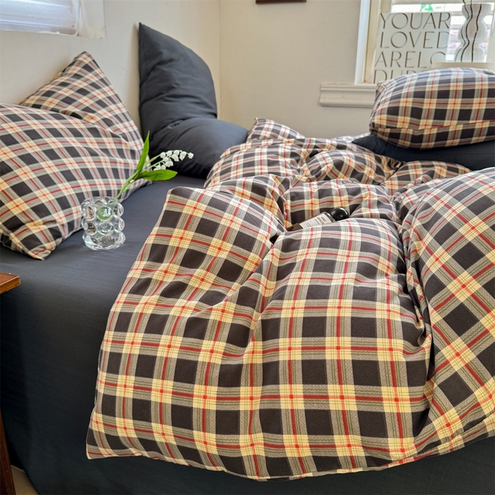 91家纺网 家纺一手货源 找家纺 （总）多品2025新款无印风超柔水洗棉宿舍三件套