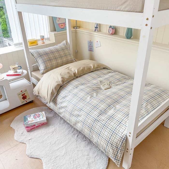 91家纺网 家纺一手货源 找家纺 （总）鑫宇 2025新款全棉纯棉13372宽幅学生上下铺三件套