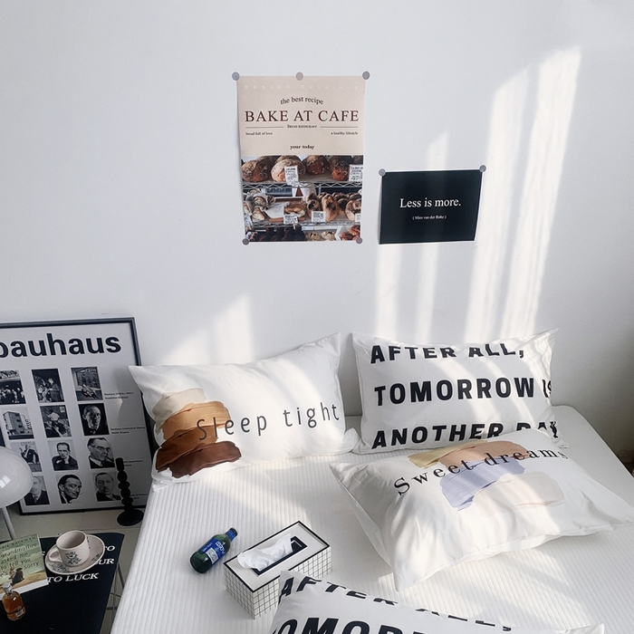 91家纺网 家纺一手货源 找家纺 柚可家居 2024新款数码定版全棉单枕套系列 来杯美式