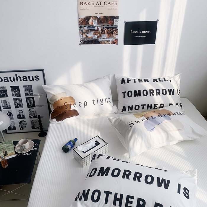 91家纺网 家纺一手货源 找家纺 柚可家居 2024新款数码定版全棉单枕套系列 吐司奶泡