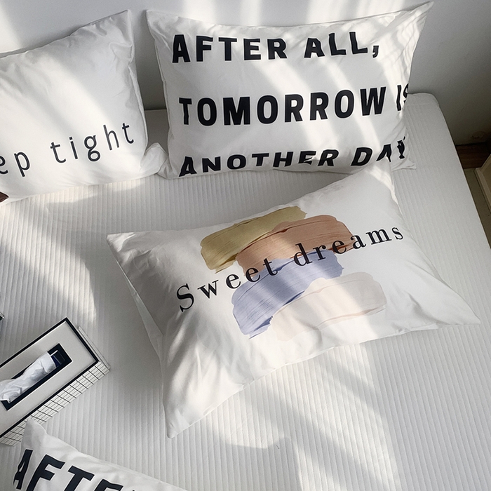 91家纺网 家纺一手货源 找家纺 柚可家居 2024新款数码定版全棉单枕套系列 吐司奶泡