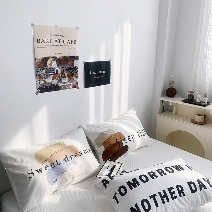 91家纺网 家纺一手货源 找家纺 柚可家居 2024新款数码定版全棉单枕套系列 吐司奶泡