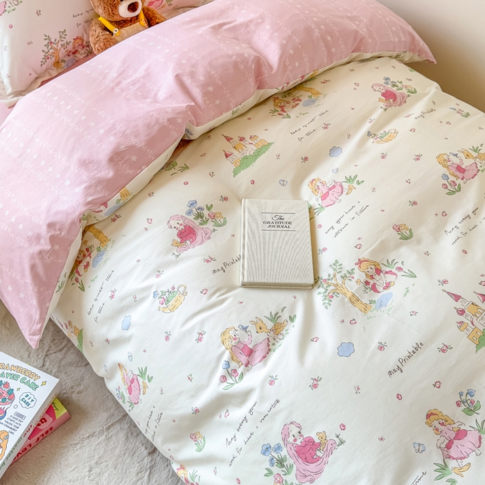 91家纺网 家纺一手货源 找家纺 鑫宇 2025新款全棉纯棉13372宽幅学生上下铺三件套 爱丽丝