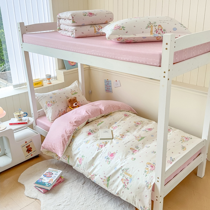 91家纺网 家纺一手货源 找家纺 鑫宇 2025新款全棉纯棉13372宽幅学生上下铺三件套 爱丽丝