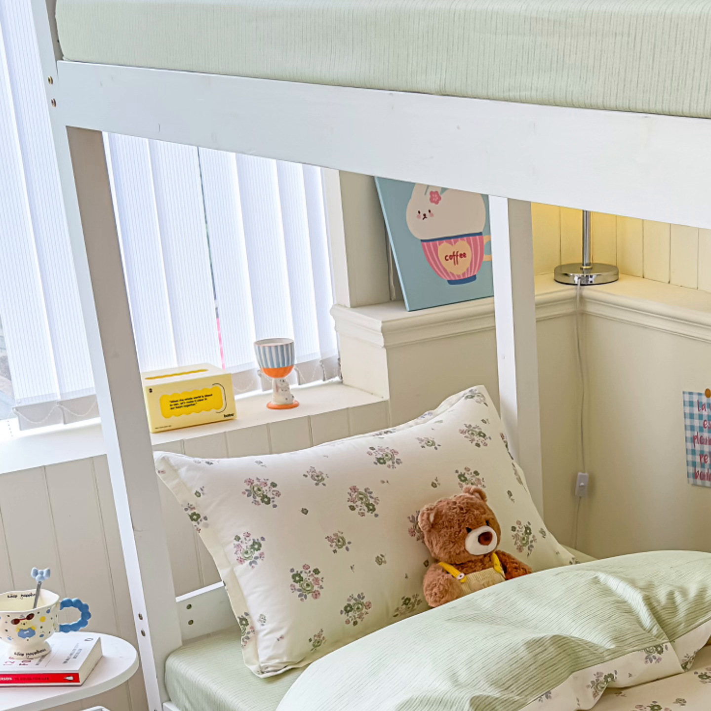 91家纺网 家纺一手货源 找家纺 鑫宇 2025新款全棉纯棉13372宽幅学生上下铺三件套 花香丽影