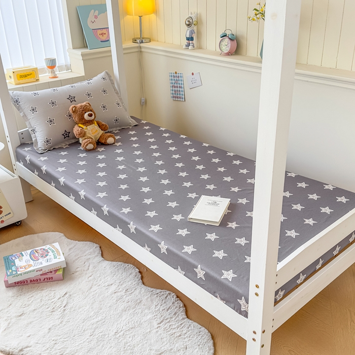 91家纺网 家纺一手货源 找家纺 鑫宇 2025新款全棉纯棉13372宽幅学生上下铺三件套 金吉星