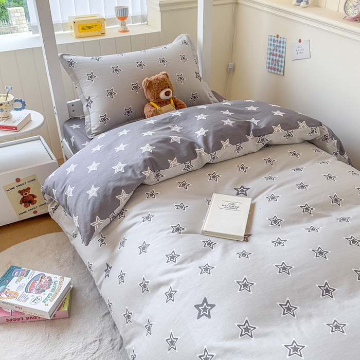 91家纺网 家纺一手货源 找家纺 鑫宇 2025新款全棉纯棉13372宽幅学生上下铺三件套 金吉星