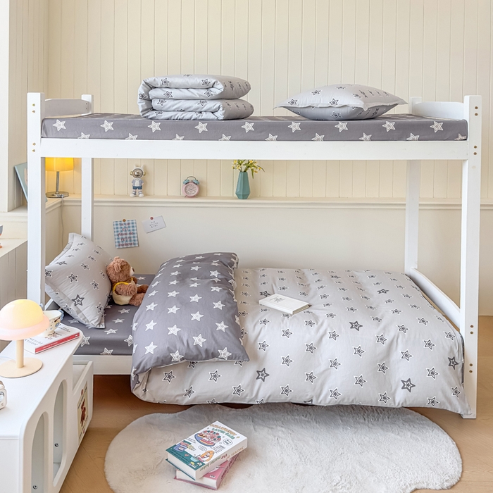 91家纺网 家纺一手货源 找家纺 鑫宇 2025新款全棉纯棉13372宽幅学生上下铺三件套 金吉星