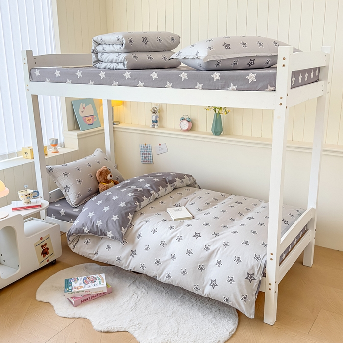 91家纺网 家纺一手货源 找家纺 鑫宇 2025新款全棉纯棉13372宽幅学生上下铺三件套 金吉星