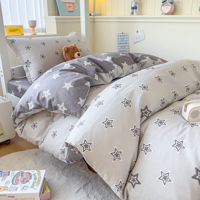 91家纺网 家纺一手货源 找家纺 鑫宇 2025新款全棉纯棉13372宽幅学生上下铺三件套 金吉星