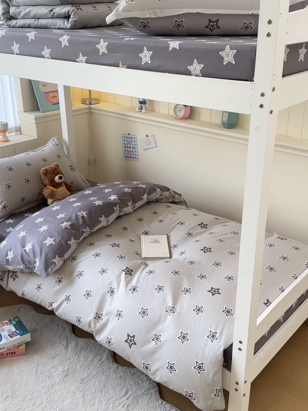 91家纺网 家纺一手货源 找家纺 鑫宇 2025新款全棉纯棉13372宽幅学生上下铺三件套 金吉星