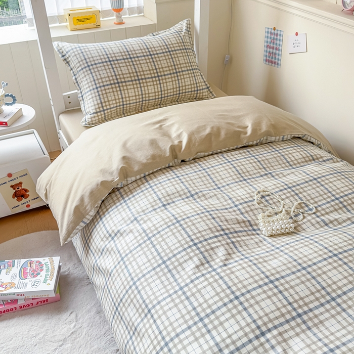 91家纺网 家纺一手货源 找家纺 鑫宇 2025新款全棉纯棉13372宽幅学生上下铺三件套 洛卡时尚