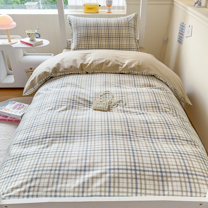 91家纺网 家纺一手货源 找家纺 鑫宇 2025新款全棉纯棉13372宽幅学生上下铺三件套 洛卡时尚