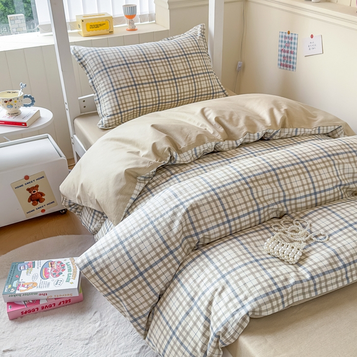 91家纺网 家纺一手货源 找家纺 鑫宇 2025新款全棉纯棉13372宽幅学生上下铺三件套 洛卡时尚