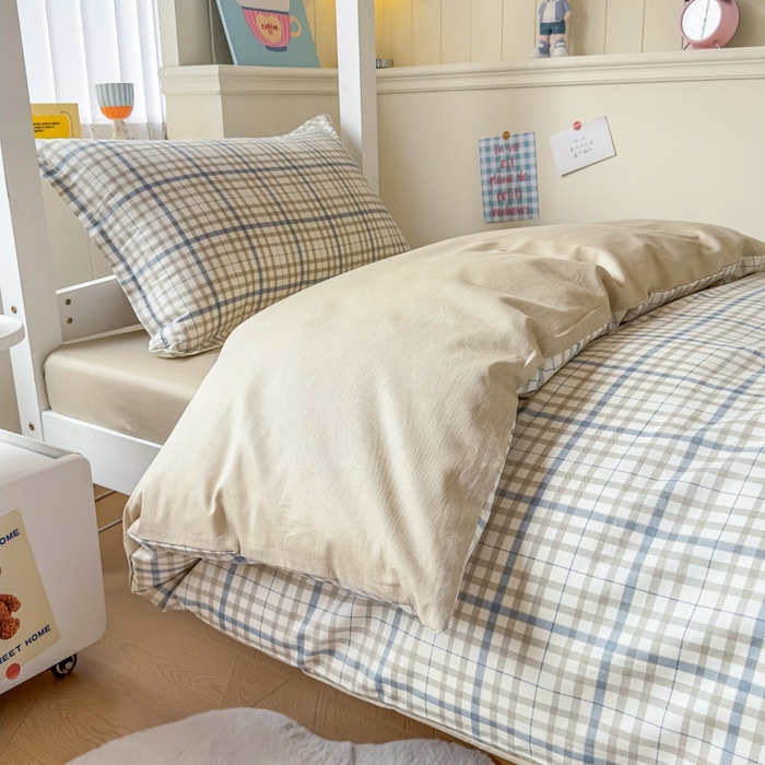 91家纺网 家纺一手货源 找家纺 鑫宇 2025新款全棉纯棉13372宽幅学生上下铺三件套 洛卡时尚