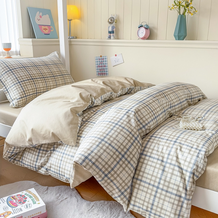 91家纺网 家纺一手货源 找家纺 鑫宇 2025新款全棉纯棉13372宽幅学生上下铺三件套 洛卡时尚