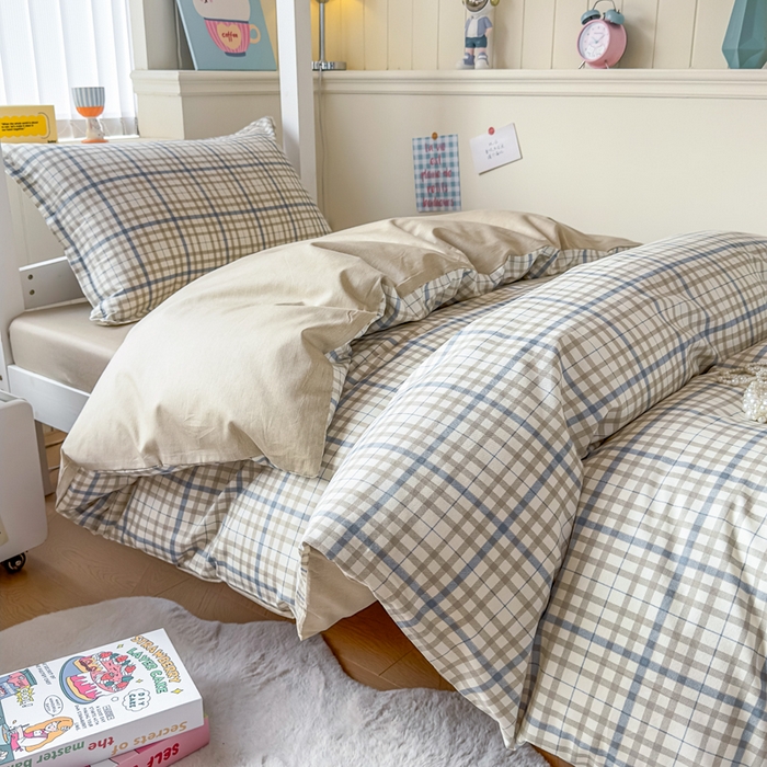 91家纺网 家纺一手货源 找家纺 鑫宇 2025新款全棉纯棉13372宽幅学生上下铺三件套 洛卡时尚