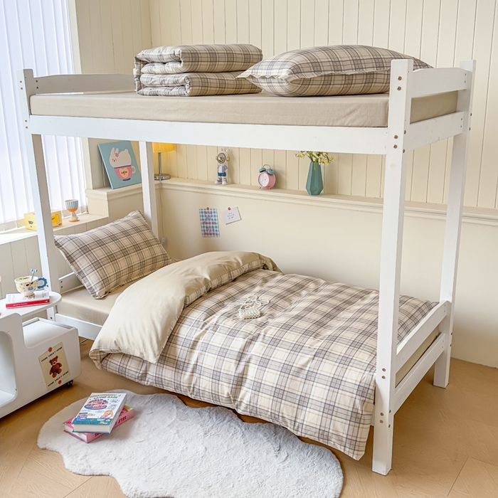 91家纺网 家纺一手货源 找家纺 鑫宇 2025新款全棉纯棉13372宽幅学生上下铺三件套 美拉德