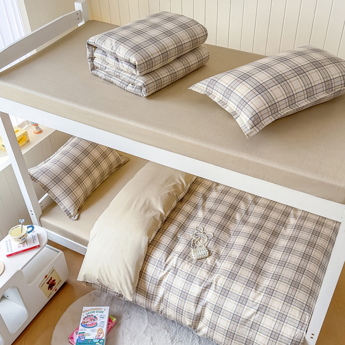 91家纺网 家纺一手货源 找家纺 鑫宇 2025新款全棉纯棉13372宽幅学生上下铺三件套 美拉德