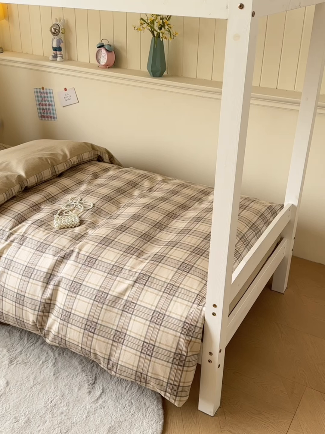 91家纺网 家纺一手货源 找家纺 鑫宇 2025新款全棉纯棉13372宽幅学生上下铺三件套 美拉德