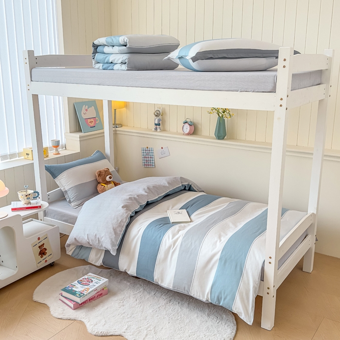 91家纺网 家纺一手货源 找家纺 鑫宇 2025新款全棉纯棉13372宽幅学生上下铺三件套 迷人线条