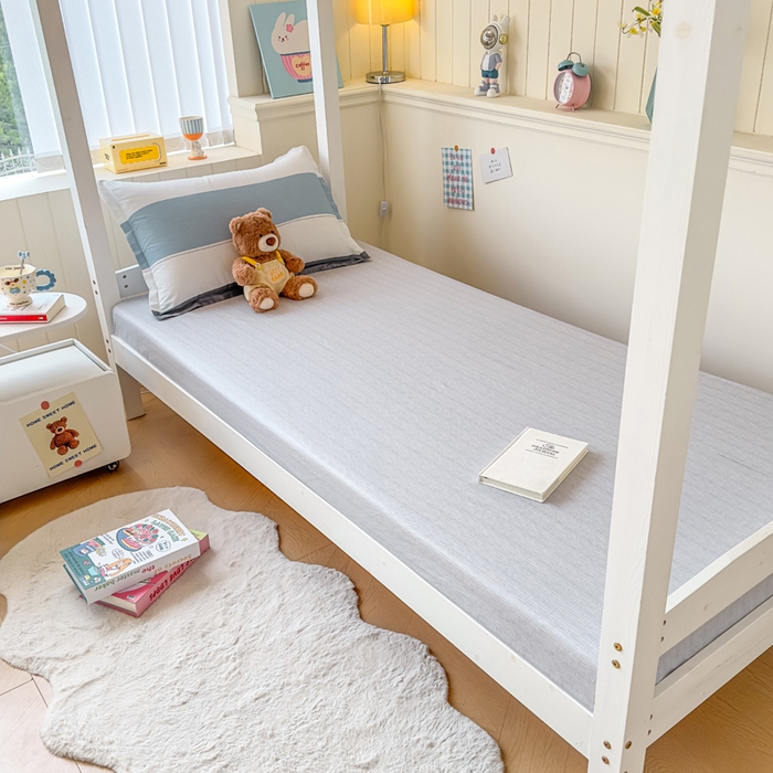 91家纺网 家纺一手货源 找家纺 鑫宇 2025新款全棉纯棉13372宽幅学生上下铺三件套 迷人线条