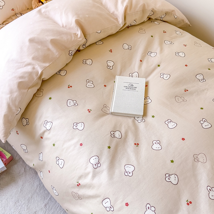 91家纺网 家纺一手货源 找家纺 鑫宇 2025新款全棉纯棉13372宽幅学生上下铺三件套 米菲