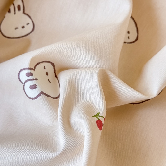 91家纺网 家纺一手货源 找家纺 鑫宇 2025新款全棉纯棉13372宽幅学生上下铺三件套 米菲