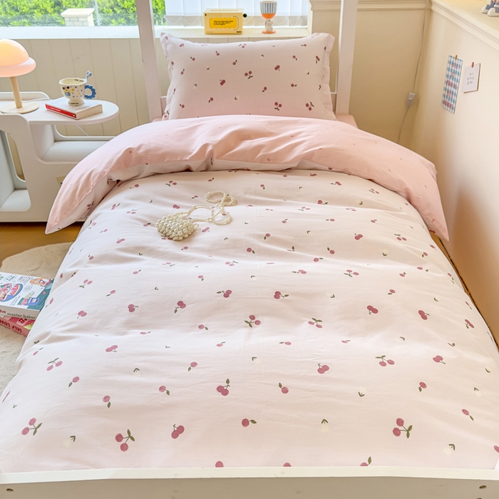 91家纺网 家纺一手货源 找家纺 鑫宇 2025新款全棉纯棉13372宽幅学生上下铺三件套 蜜果