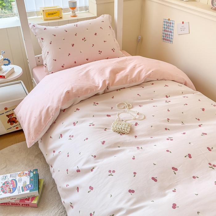 91家纺网 家纺一手货源 找家纺 鑫宇 2025新款全棉纯棉13372宽幅学生上下铺三件套 蜜果