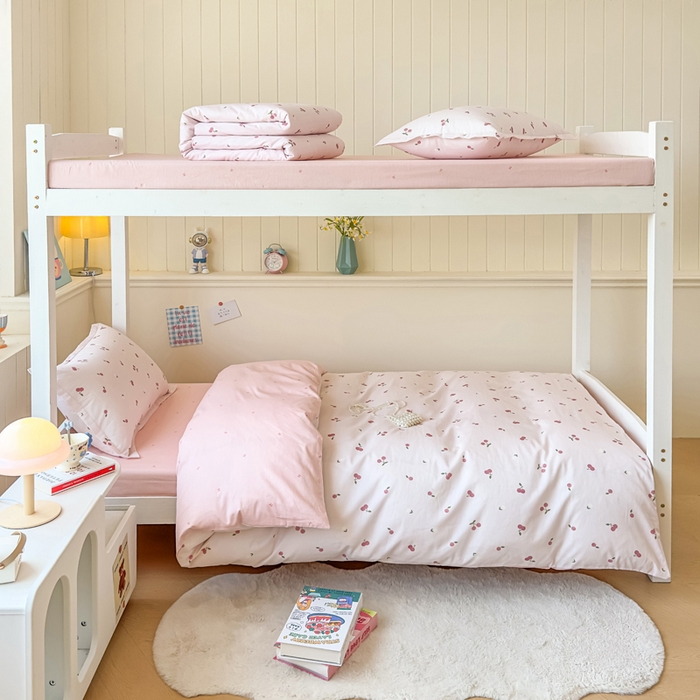 91家纺网 家纺一手货源 找家纺 鑫宇 2025新款全棉纯棉13372宽幅学生上下铺三件套 蜜果