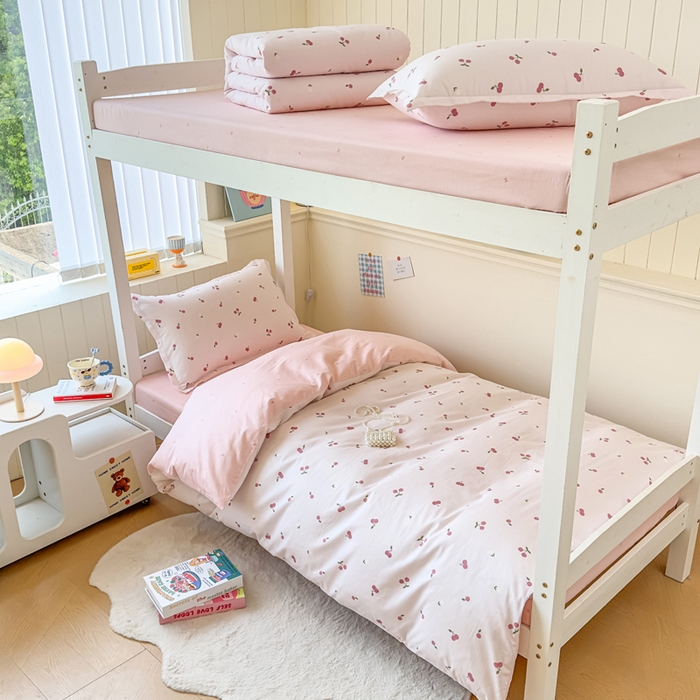 91家纺网 家纺一手货源 找家纺 鑫宇 2025新款全棉纯棉13372宽幅学生上下铺三件套 蜜果