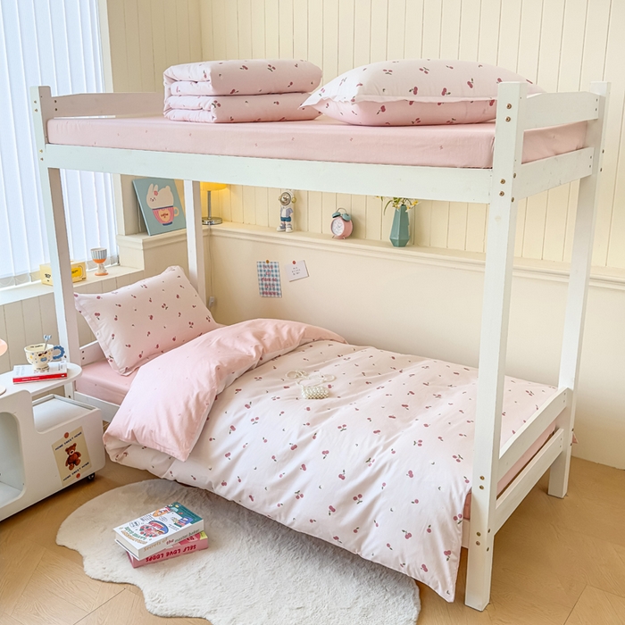 91家纺网 家纺一手货源 找家纺 鑫宇 2025新款全棉纯棉13372宽幅学生上下铺三件套 蜜果