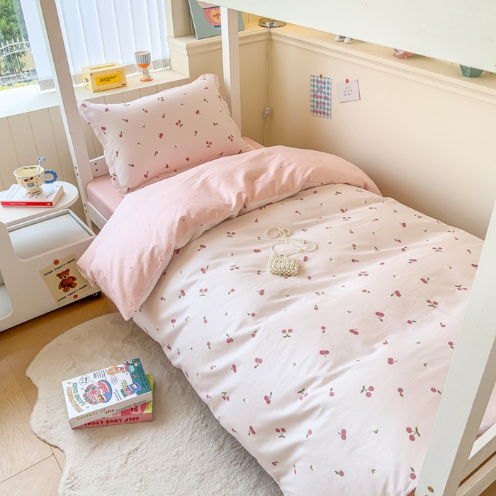 91家纺网 家纺一手货源 找家纺 鑫宇 2025新款全棉纯棉13372宽幅学生上下铺三件套 蜜果