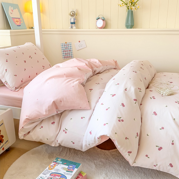 91家纺网 家纺一手货源 找家纺 鑫宇 2025新款全棉纯棉13372宽幅学生上下铺三件套 蜜果