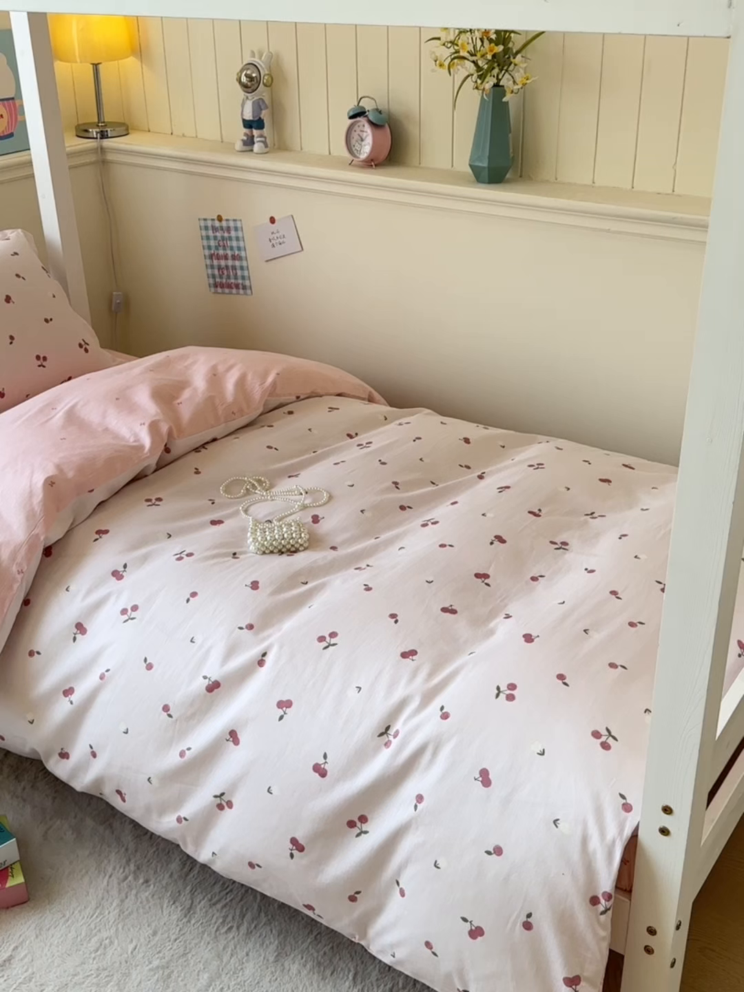 91家纺网 家纺一手货源 找家纺 鑫宇 2025新款全棉纯棉13372宽幅学生上下铺三件套 蜜果