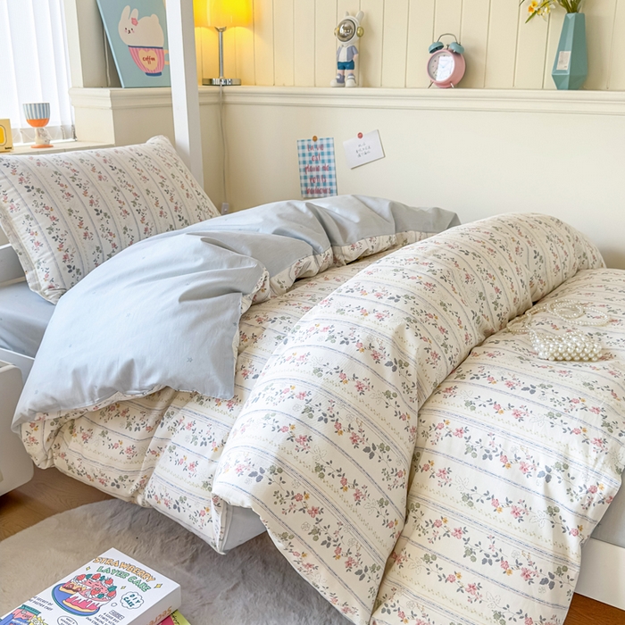 91家纺网 家纺一手货源 找家纺 鑫宇 2025新款全棉纯棉13372宽幅学生上下铺三件套 暮染轻纱